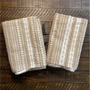 West Elm Echo Print Curtains Drapes Gold Dust 48”x96” Set of 2 Unlined NWOT